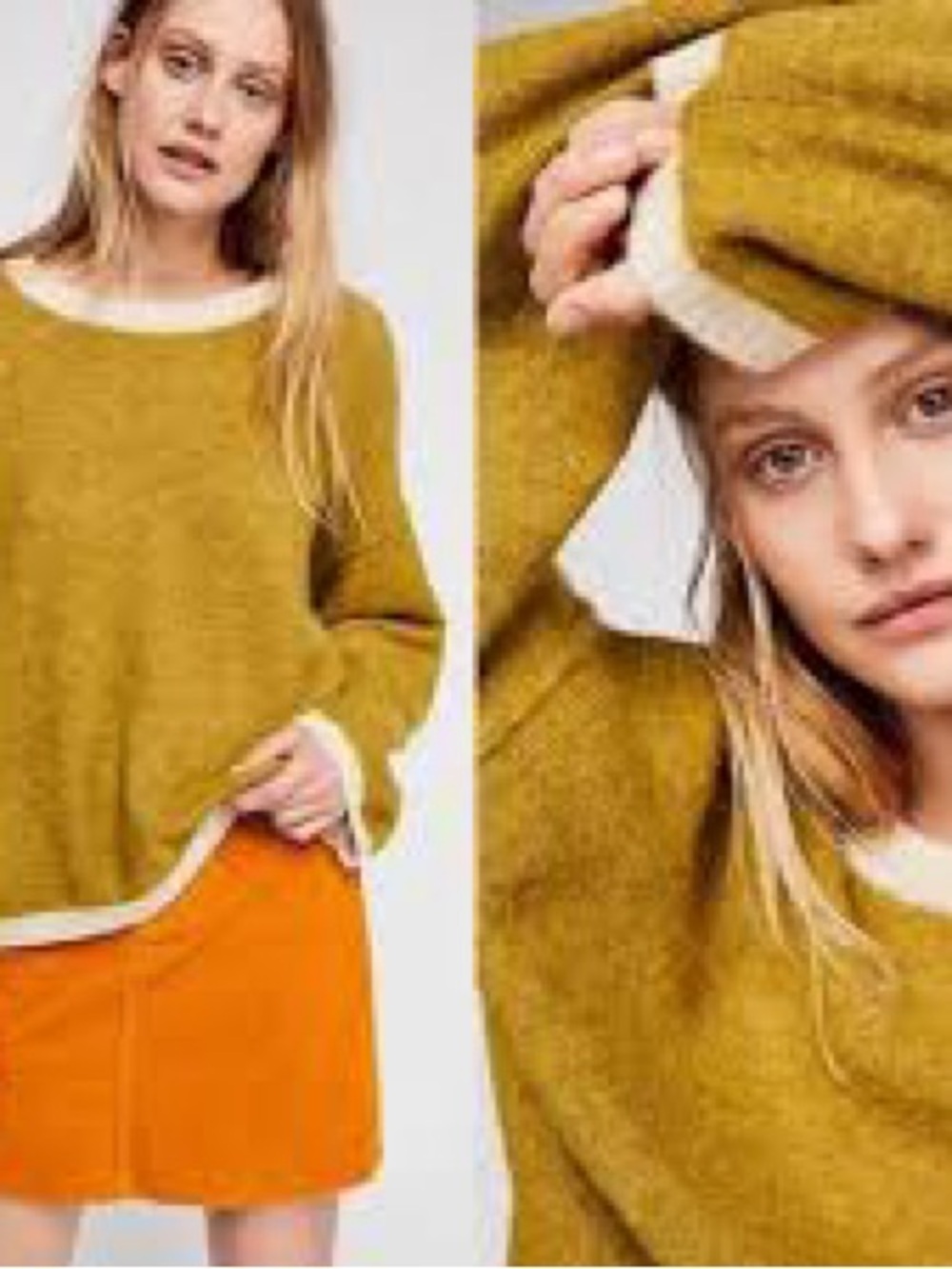 Free People Alpaca Wool Chartreuse Sweater